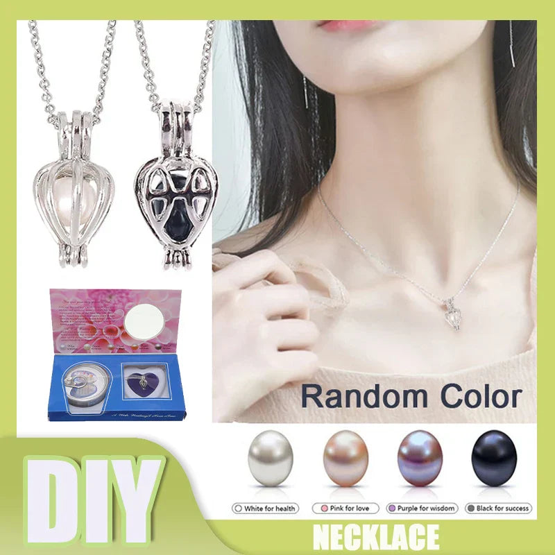 Natural Oyster Wish Pearl Vacuum Can Pendant Necklace