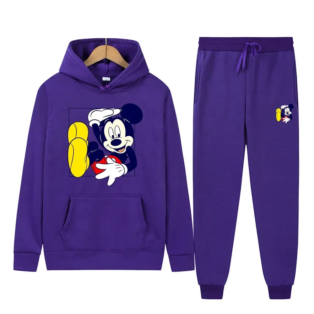 New Disney Mickey Fashion Sports Suit Printed Hoodie