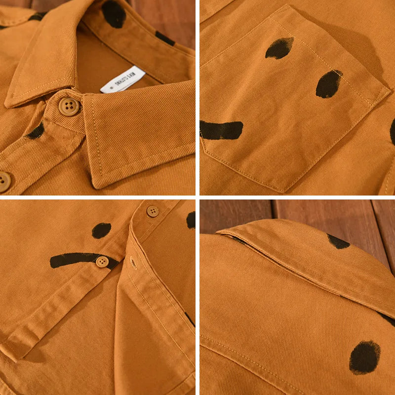 Spring Summer New 100% Cotton Casual Printed Shirt