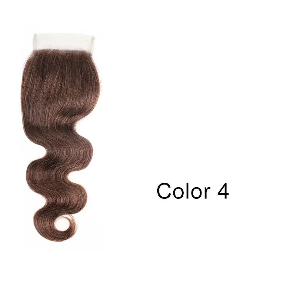 4x4 Lace Closure Body Wave Natural Color Dark