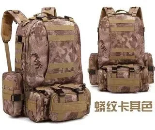 55L 4-in-1 Tactical Molle Backpack for Hiking & Camping