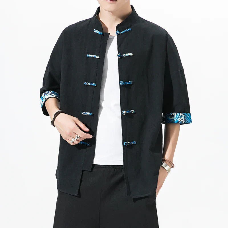 Male New Chinese Style Shirt Mens Tops Tang