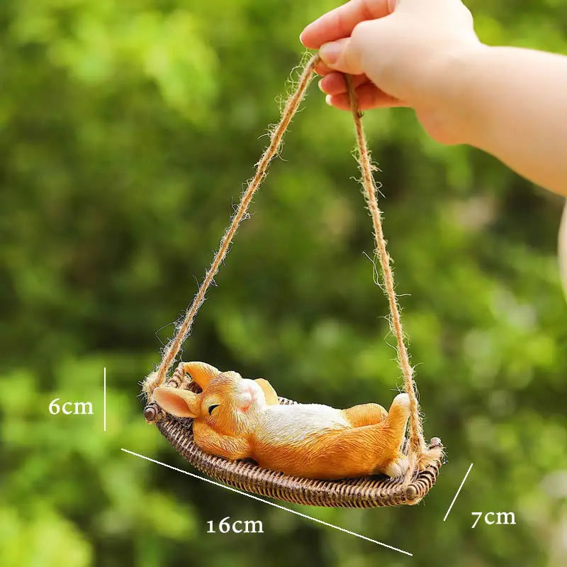 Creative Cute Frogs Cat Dog Resin Lying Santa