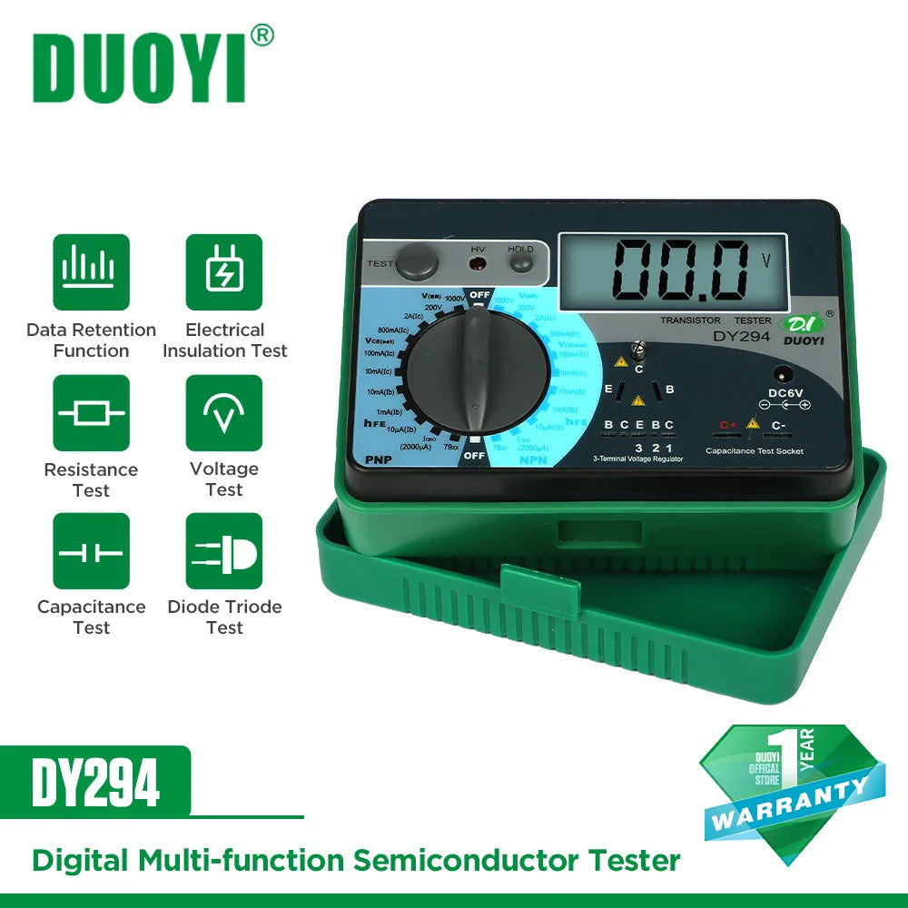 DUOYI DY294 Multifunction Digital Transistor Analyzer Tester Semiconductor