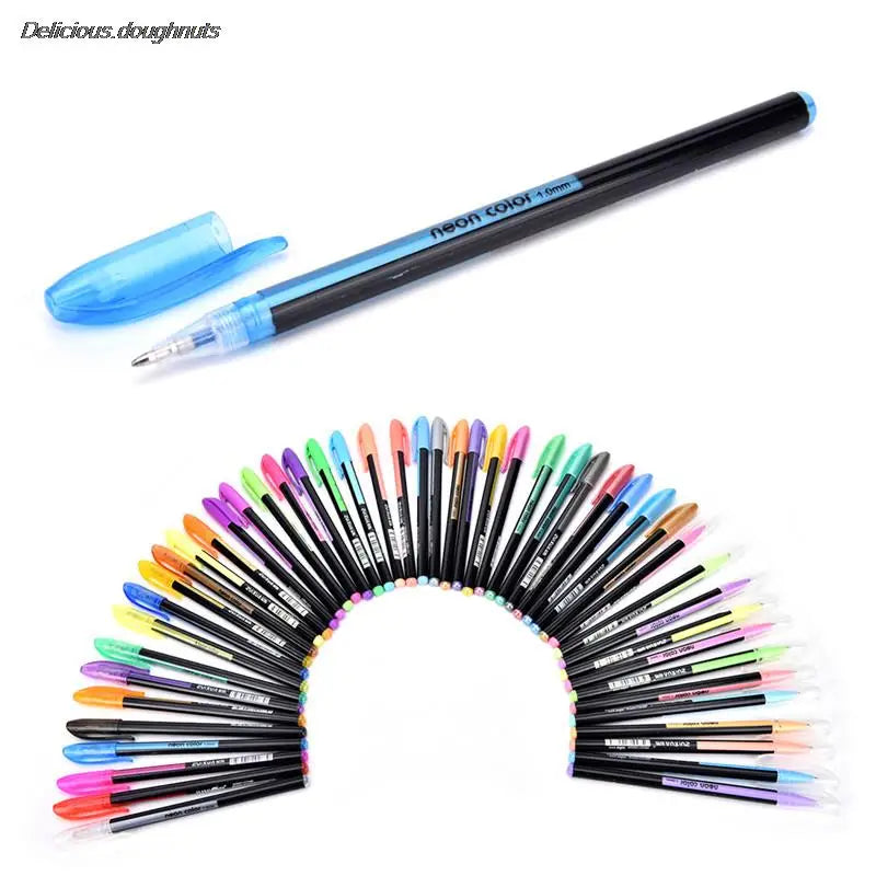 48 Colors Gel Pens Refills Rollerball Pastel Neon
