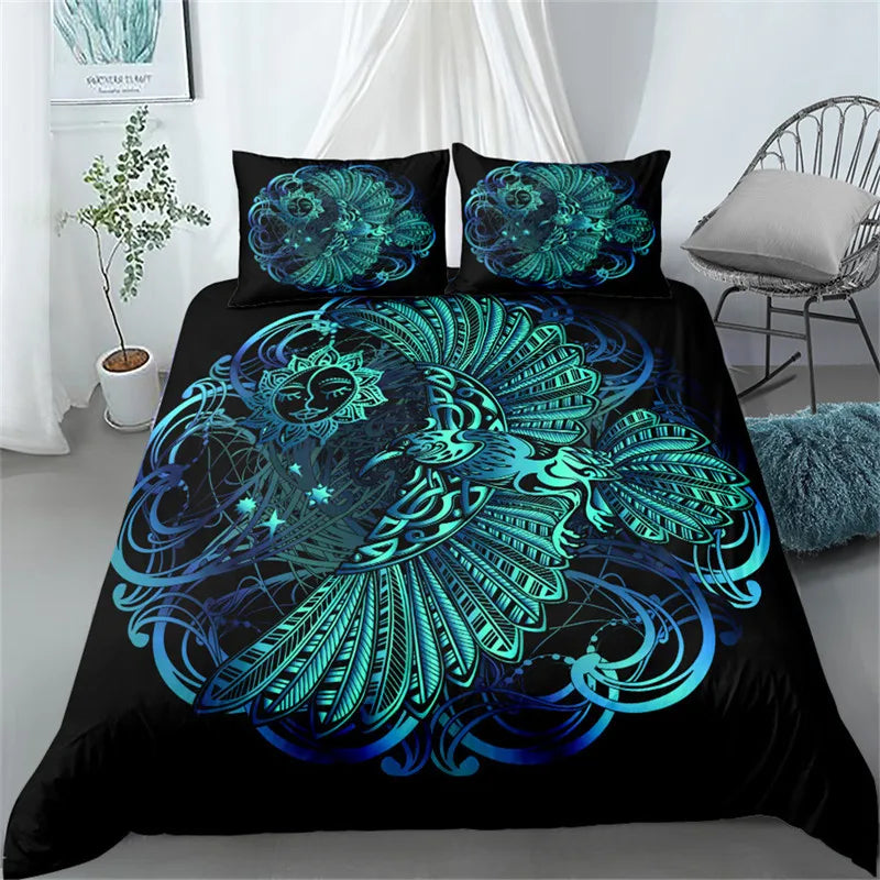 Vikings Duvet Cover Scandinavian Culture Print Bedding Set