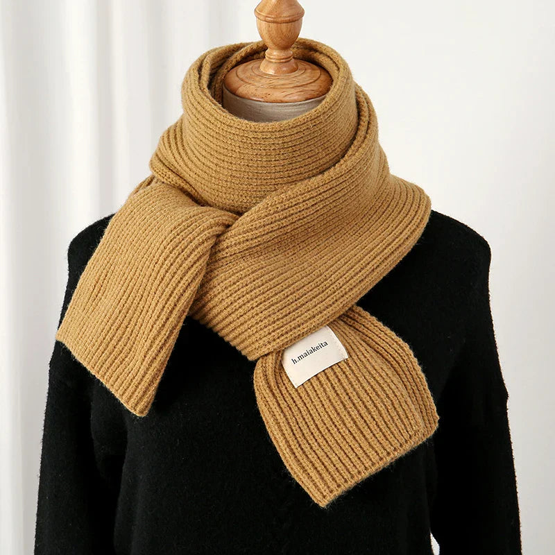 Warm Knitted Wool Soft Scarf Women Solid Korean