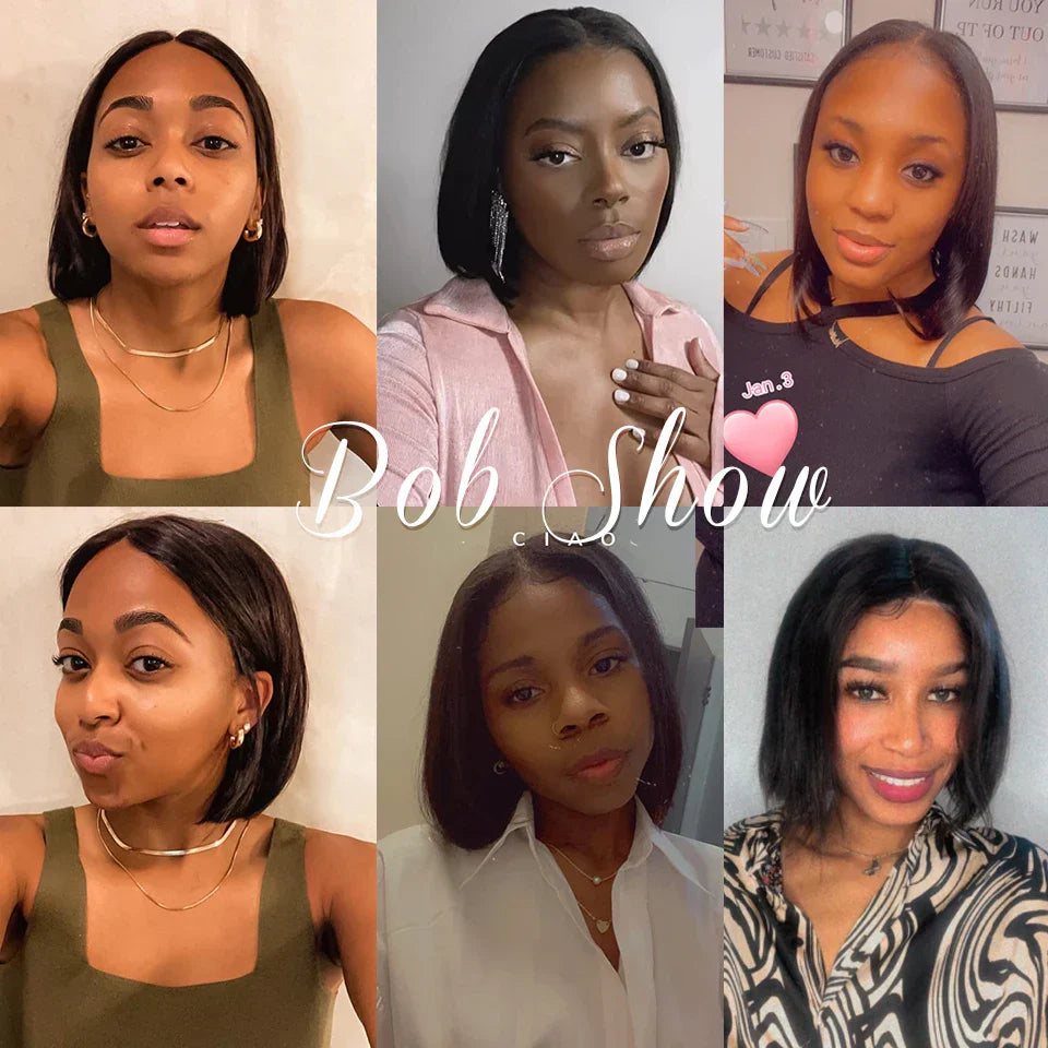 U Part Wig Straight Bob Human Hair Wigs