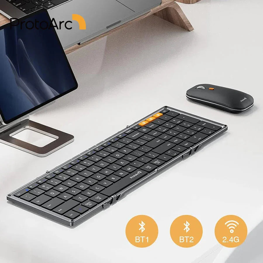 ProtoArc XKM01 Tri-Fold Bluetooth Wireless Keyboard and Mouse