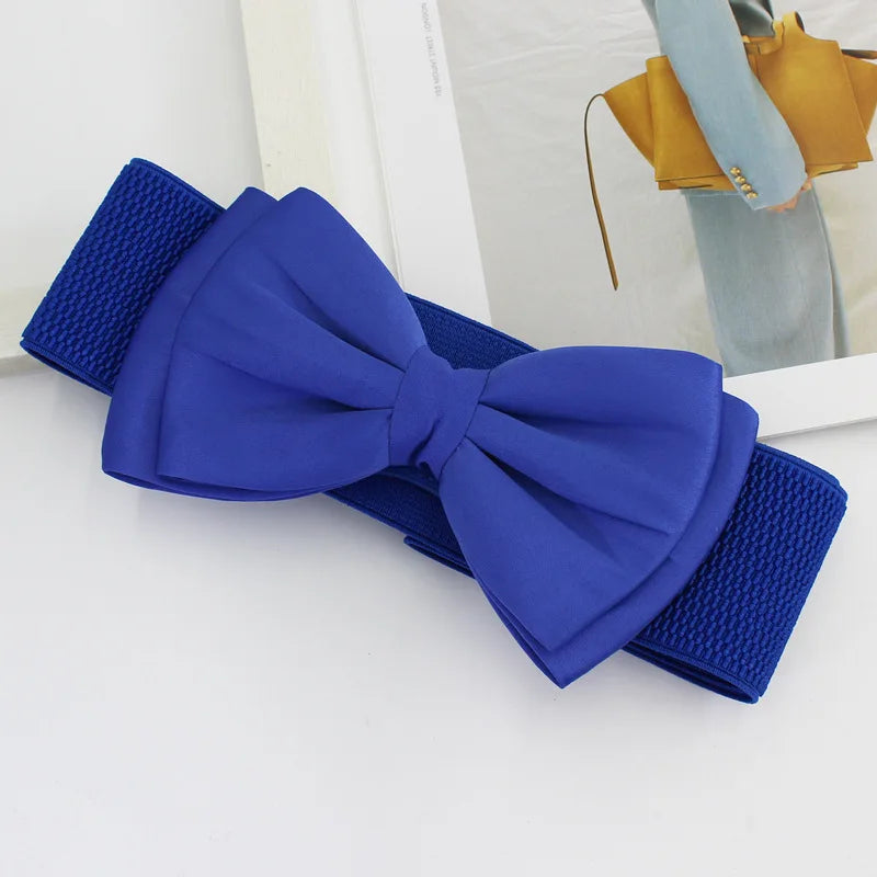 New Fashion Women Bowknot Cummerbunds Elastic Bow Wide