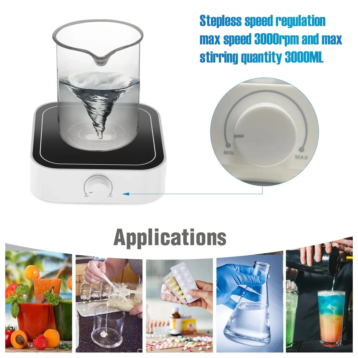 WEST TUNE 2000rpm/3000rpm Mini Magnetic Stirrer with Stir