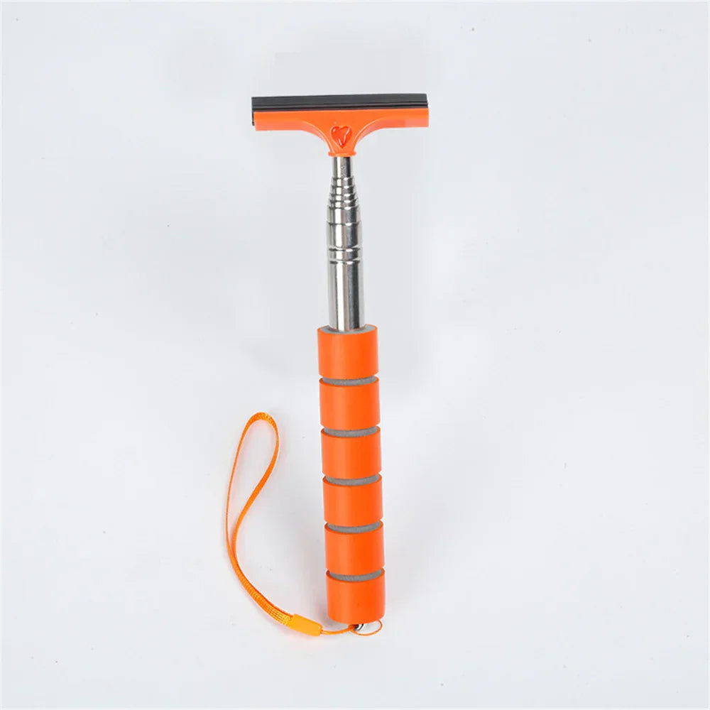 Car Rearview Mirror Wiper Stainless Steel Telescopic Retractable