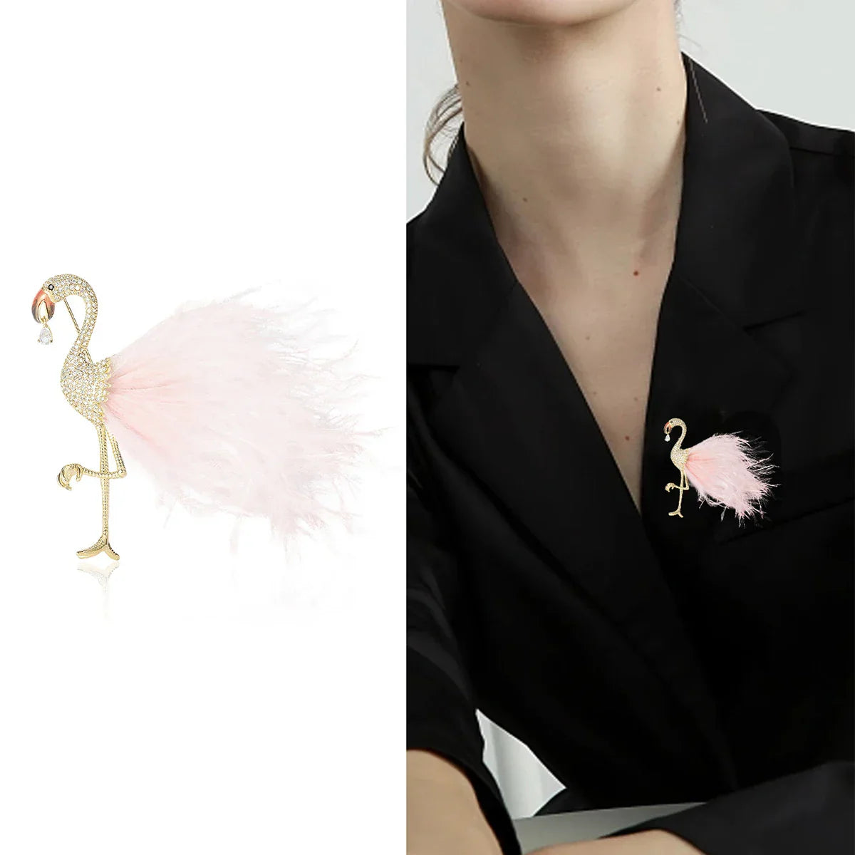 14K Gold Plated Bird Brooches for Women 3color
