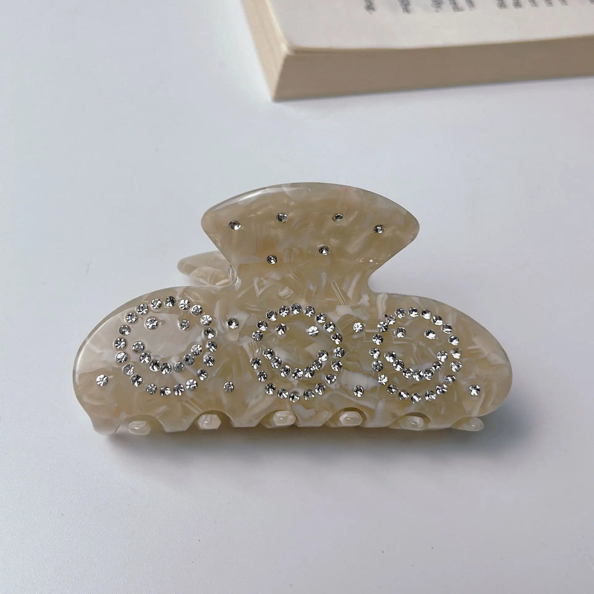 New Fashion Simple 8.5CM Rhinestone-Encrusted Smiling Face Grab