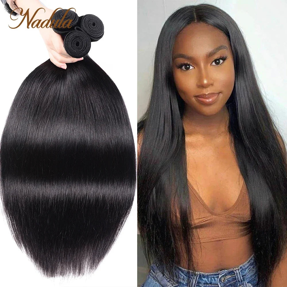 Nadula Straight Bundles Human Hair Weave 3 Bundles