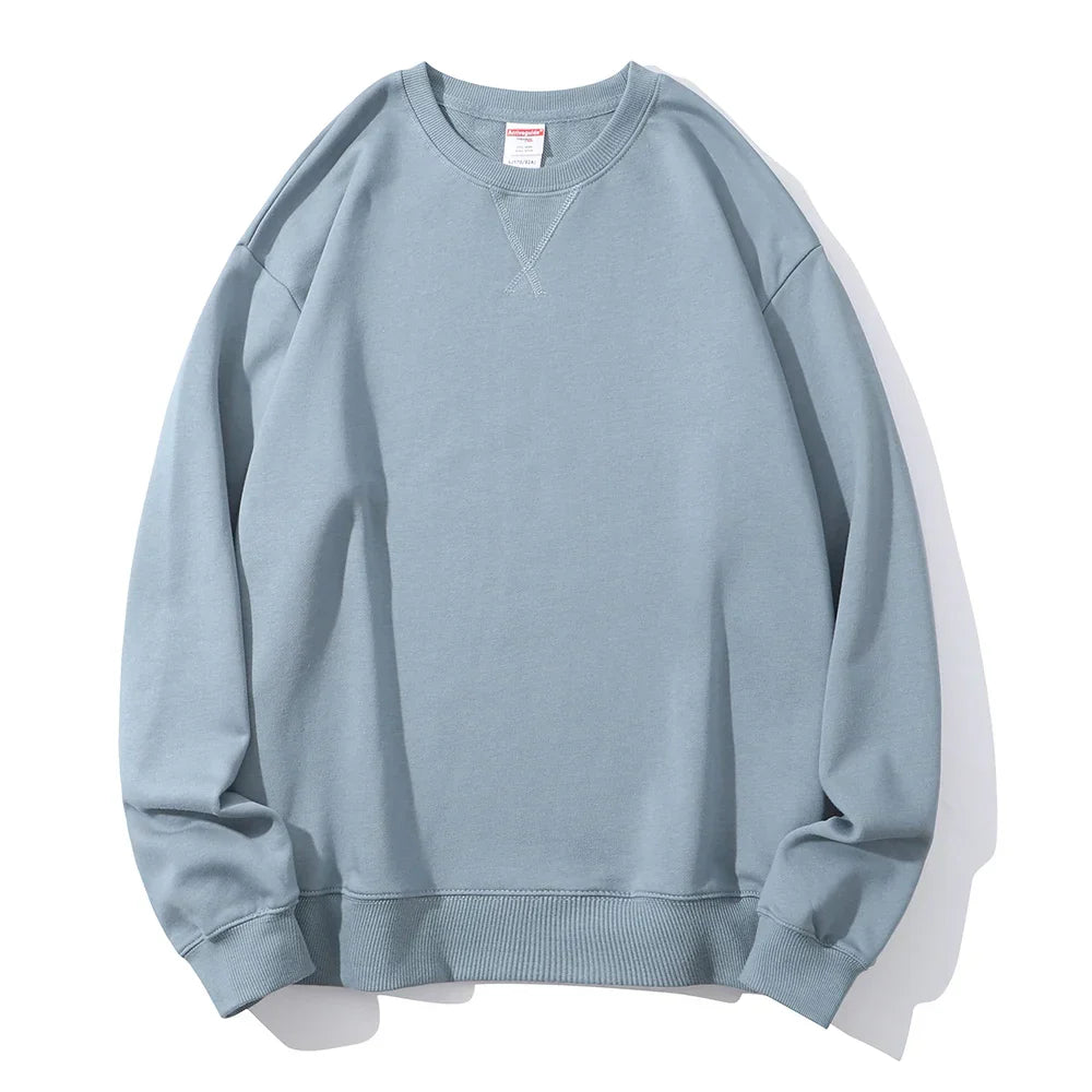 Autumn Winter 380g Cotton Heavy Hoodie Round Neck