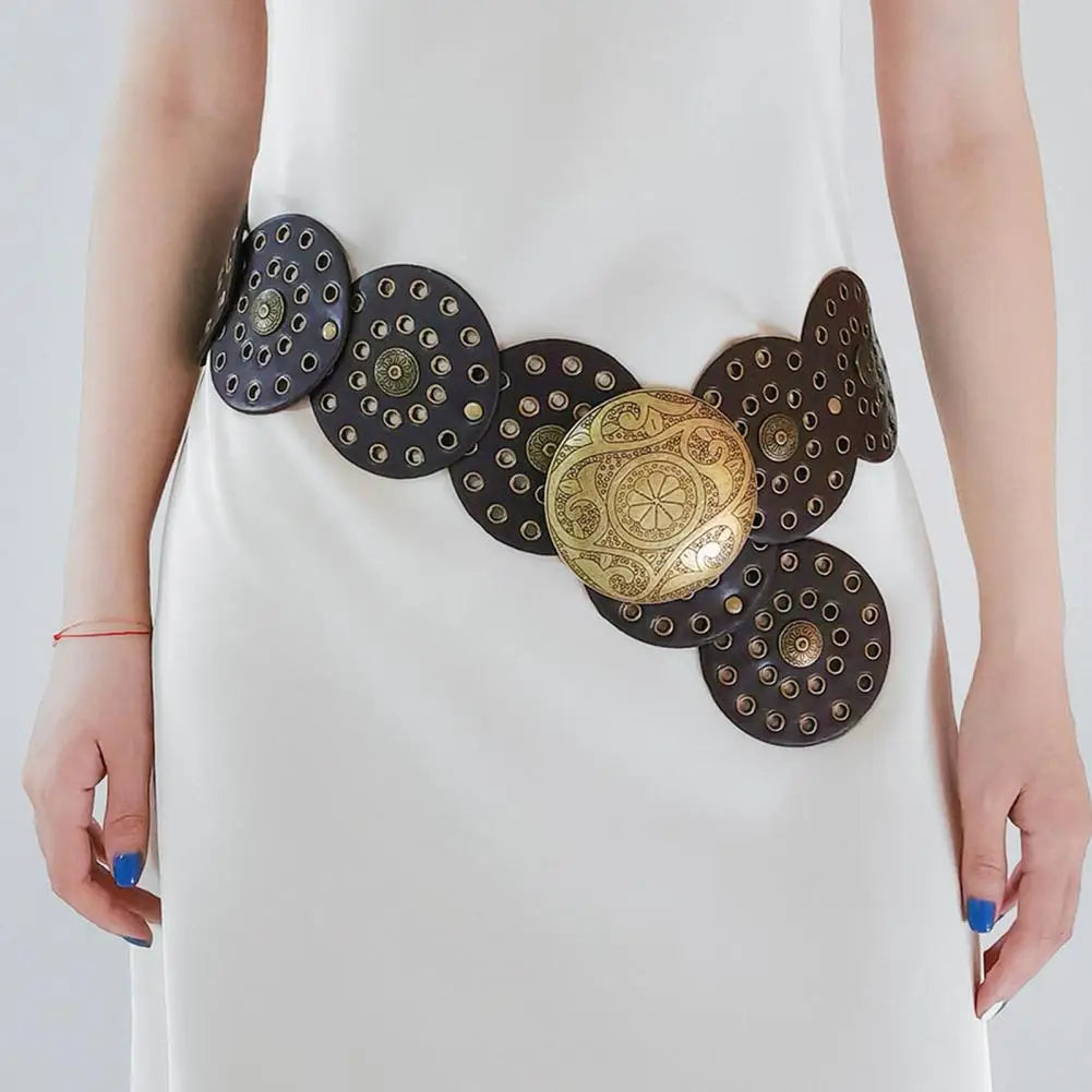 Women Belt Vintage Hollow Out Cowboy Style Lady