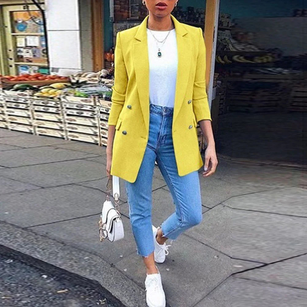 New Autumn Winter Women Blazer Coat Long-Sleeved Small