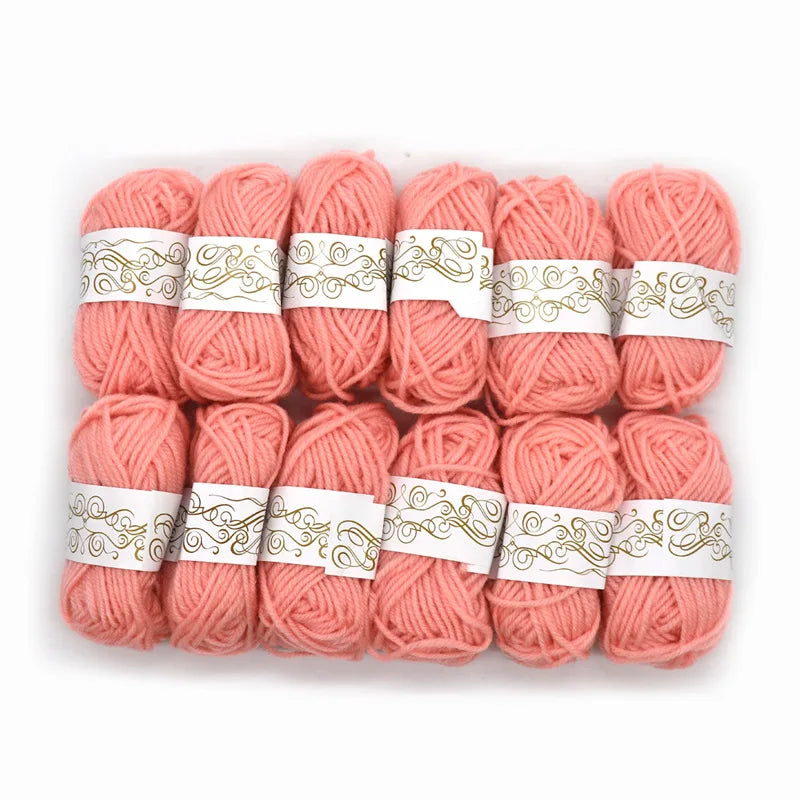 12Ball/Set High Quality Warm DIY Milk Cotton Yarn