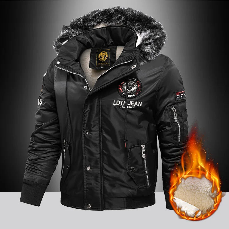 Plush Thickened Men's Jacket Winter Casual Cotton Jacket