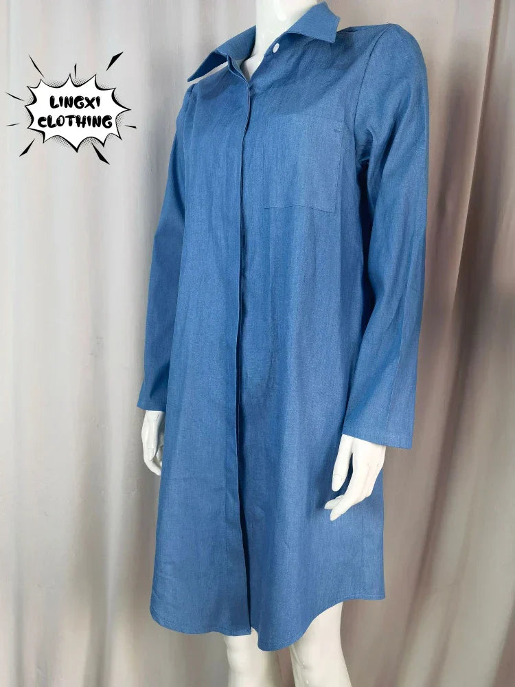 2023 Fashion Denim Women's Long Dress Elegant Fashion