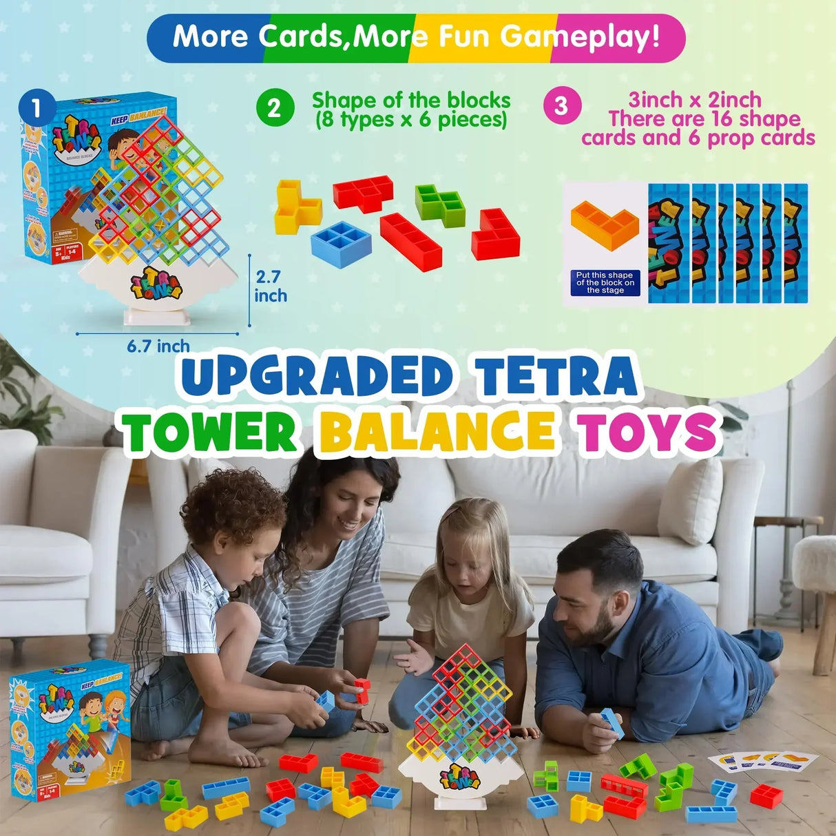 48PCS Balance Toys Stacked Tower Board Game Stacking