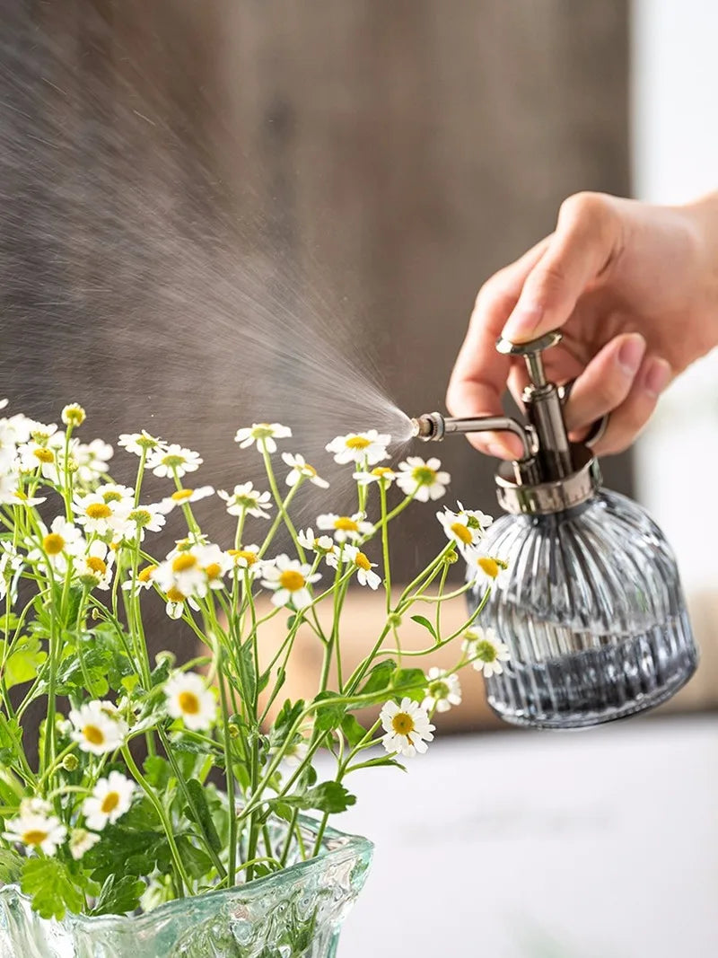 Glass Embossed Air Pressure Gardening Small Watering Can