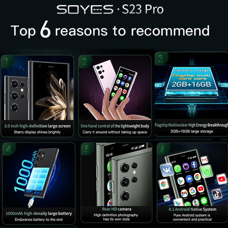 SOYES S23 Pro Mini Smartphones Android 8.1 Dual