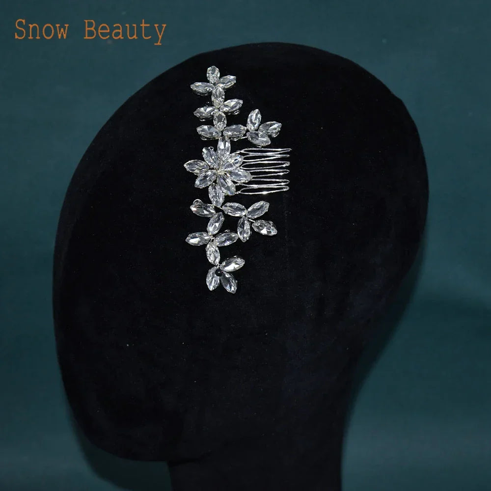 A477 Simple Hair Combs Rhinestone Hairpins Women Clips