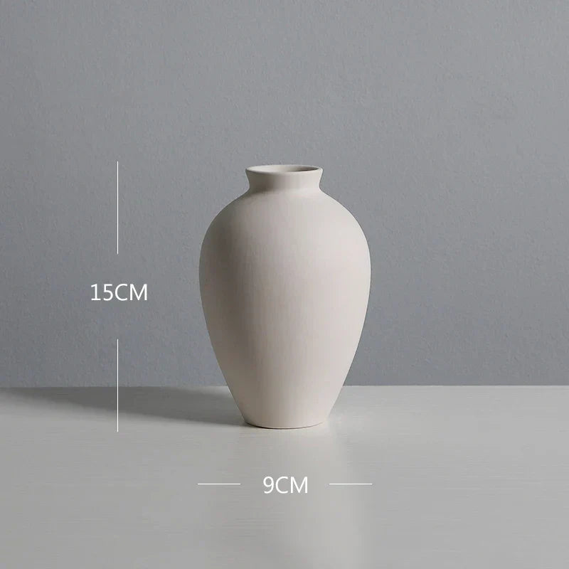 Nordic White Tabletop Vases Ceramic Flower Vase Living