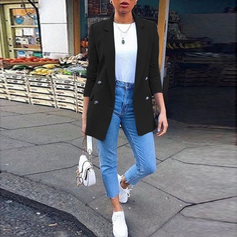 New Autumn Winter Women Blazer Coat Long-Sleeved Small