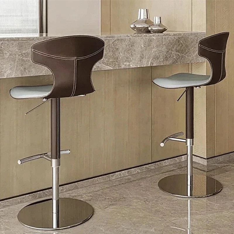 Leather Weddings Bar Chairs Mobile Swivel Velvet Dining