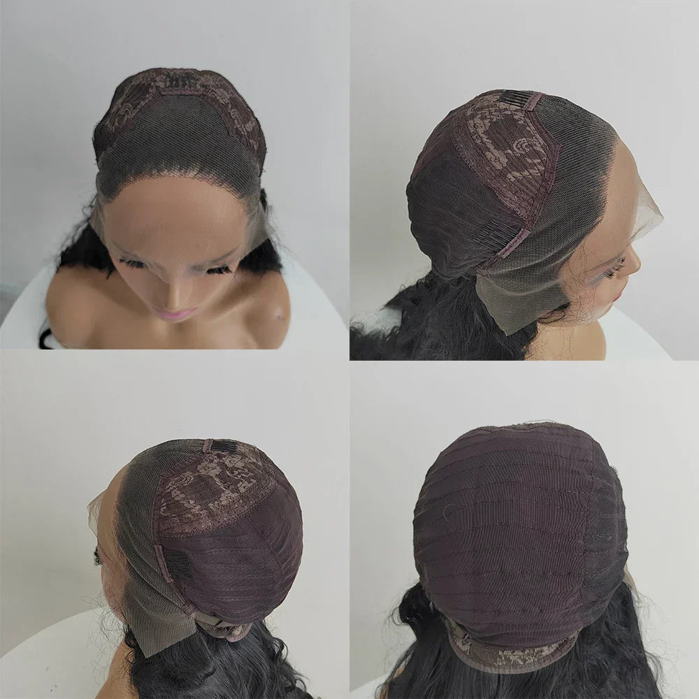 MXWIGS Ash Blonde Synthetic Lace Front Wigs with