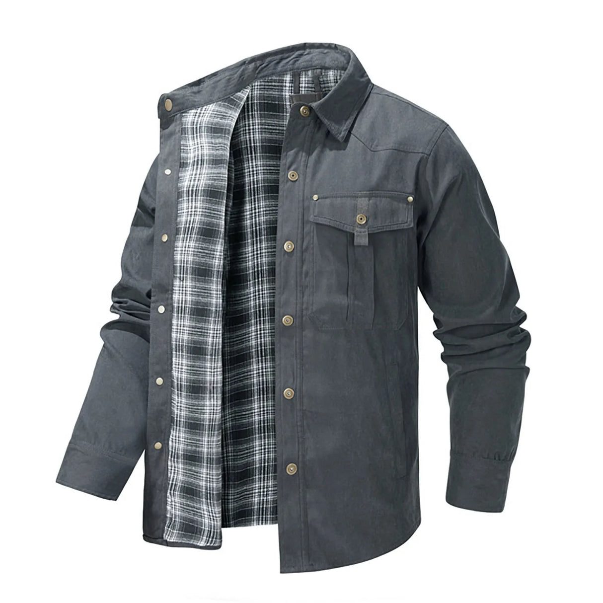 Winter Men'S Bomber Jacket High-Quality Male Plaid Flannel