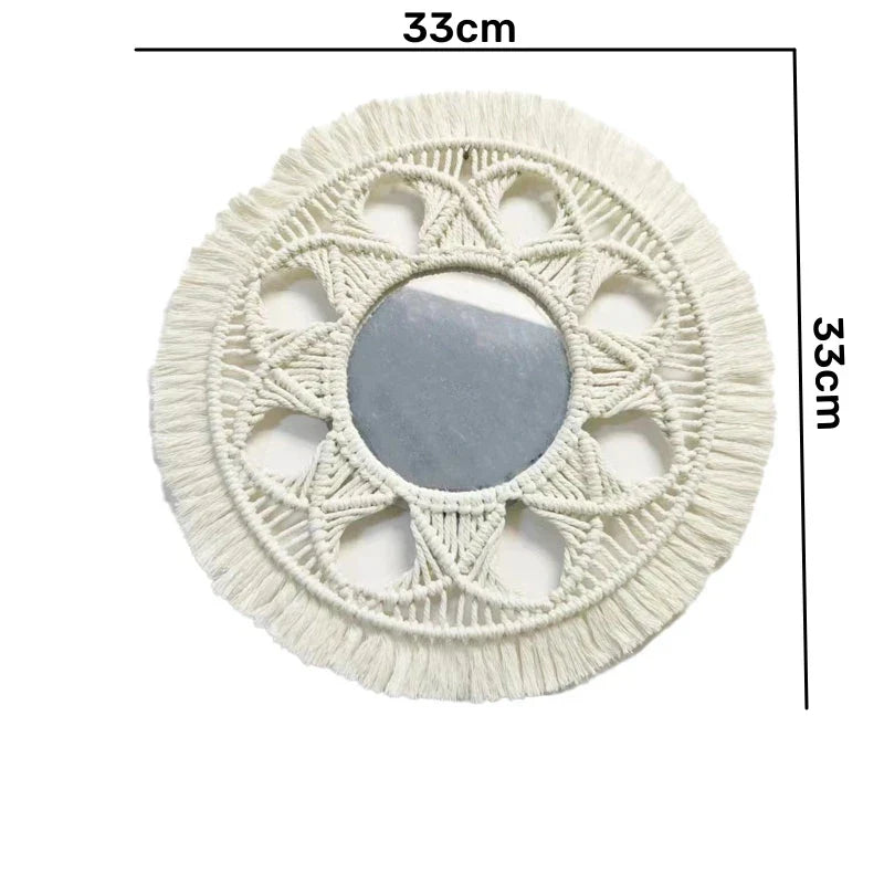 Macrame Wall Mirror Boho Round Mirrors Art Home