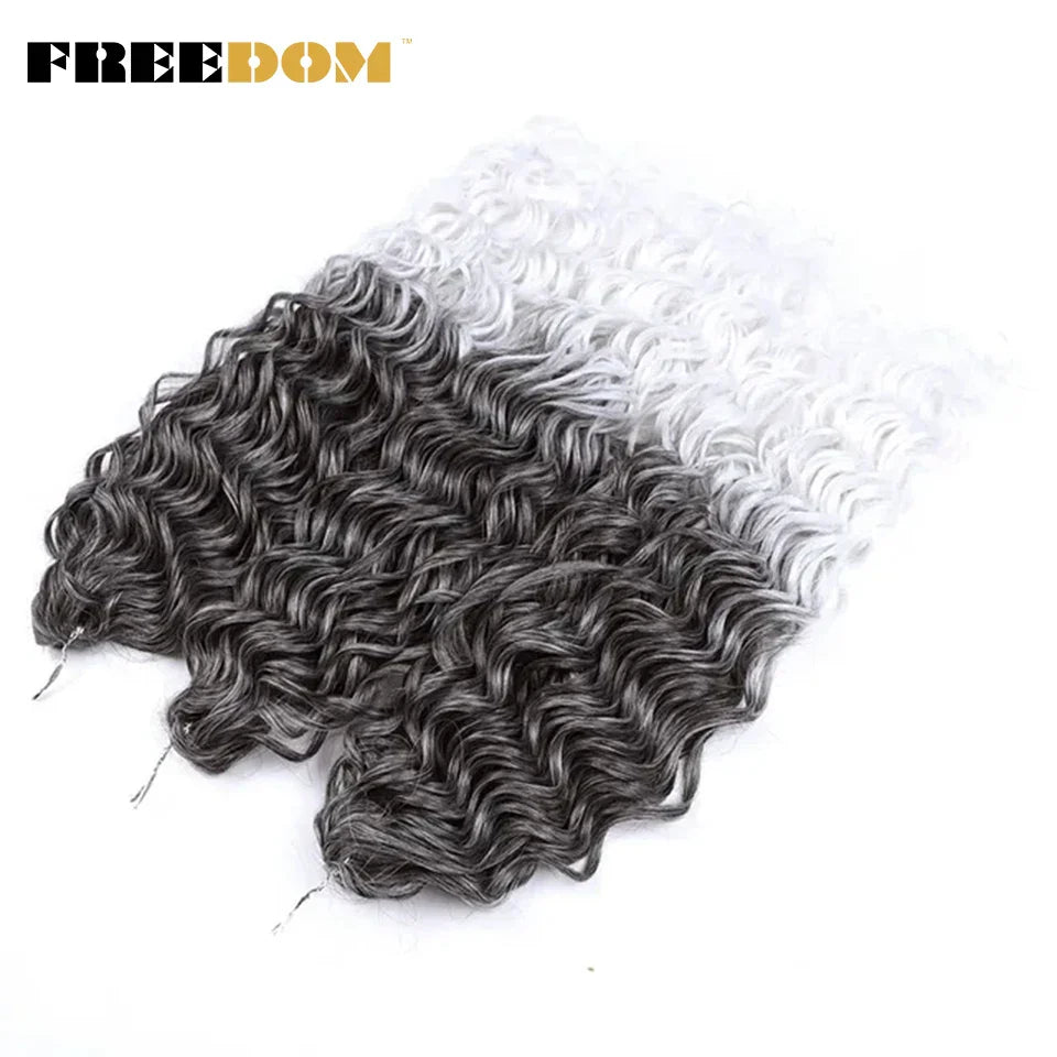 FREEDOM Synthetic Deep Wavy Twist Crochet Hair Afro