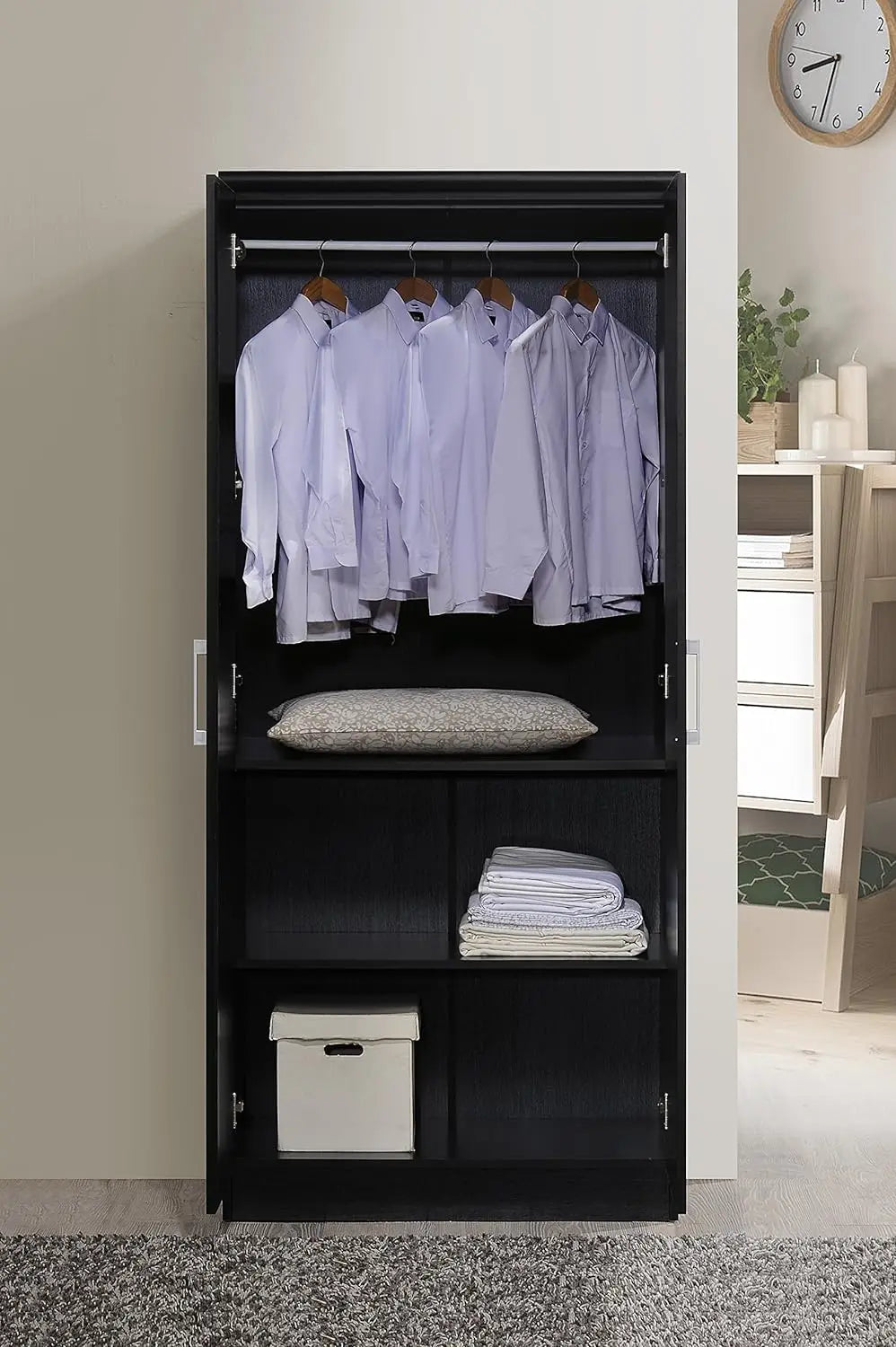 2 Door Wardrobe with Adjustable/Removable Shelves & Hanging