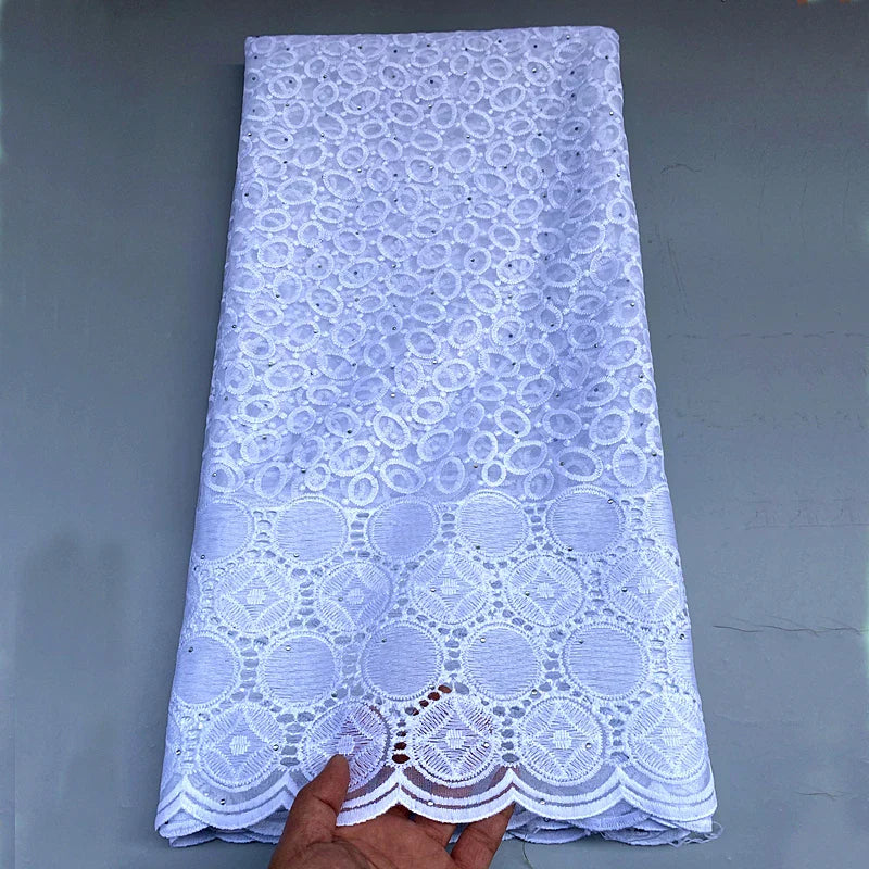 5 Yard French Nigerian Organza With Gold Thread