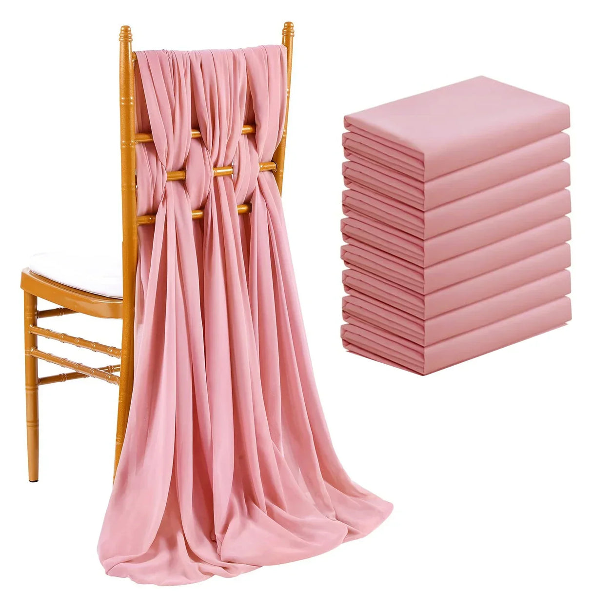 8pcs Wedding Chair Decors Chiffon Chair Sashes Wedding