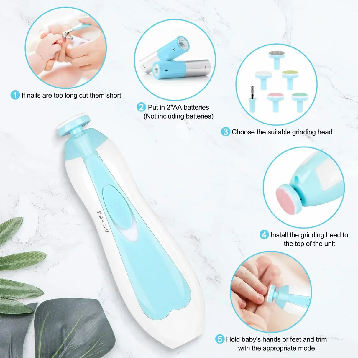 Baby Electric Nail Trimmer Kid Nail Polisher Tool