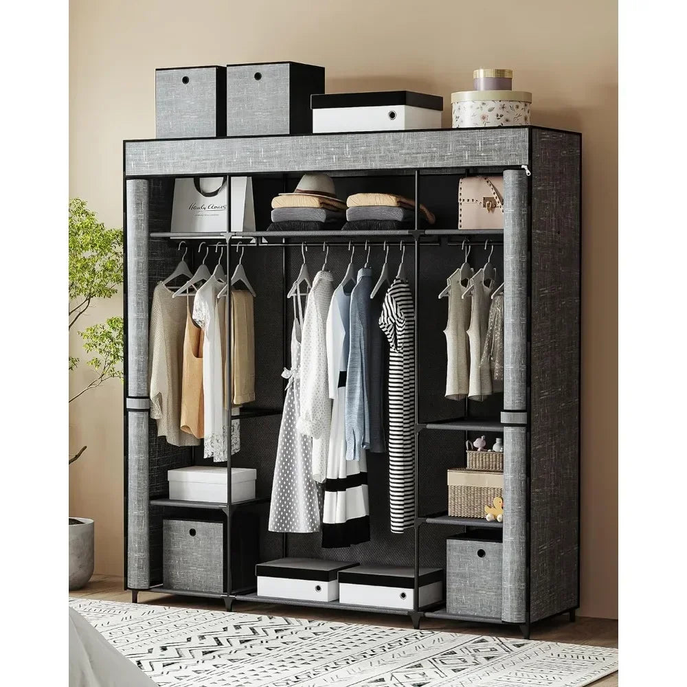Closet Wardrobe, 64.5-inch Portable Closet for Bedroom, 3