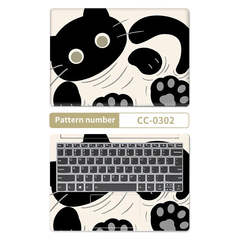 Laptop Skins Stickers Cat Cover Vinly Skin 13.3"15.6"17"Cartoon
