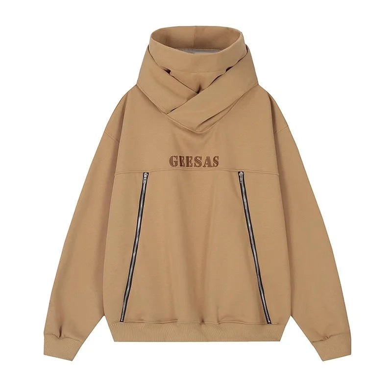 Japanese Streetwear Letter Embroidered Ninja Hoodies For Men