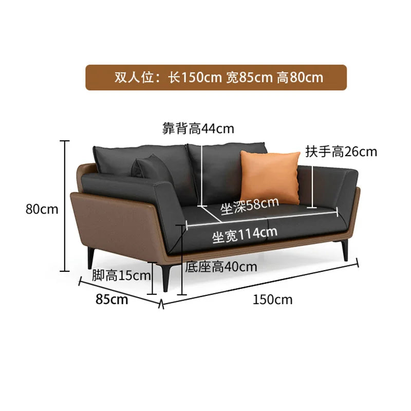 Leatherette Commercial Sofa Restaurant Business European Wind Couch