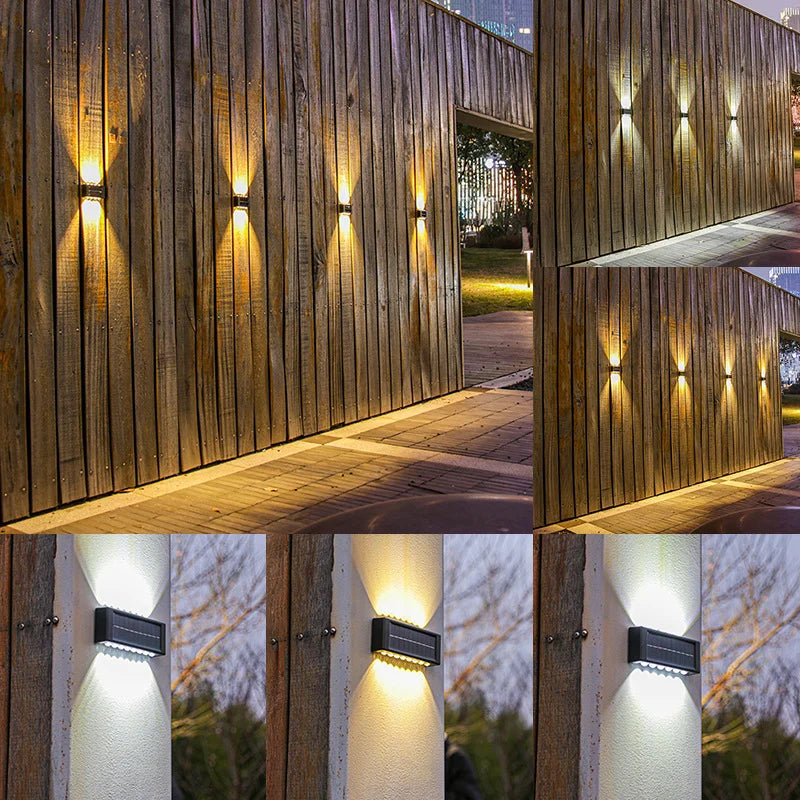 16PCS Solar Wall Light Warm Light Up and