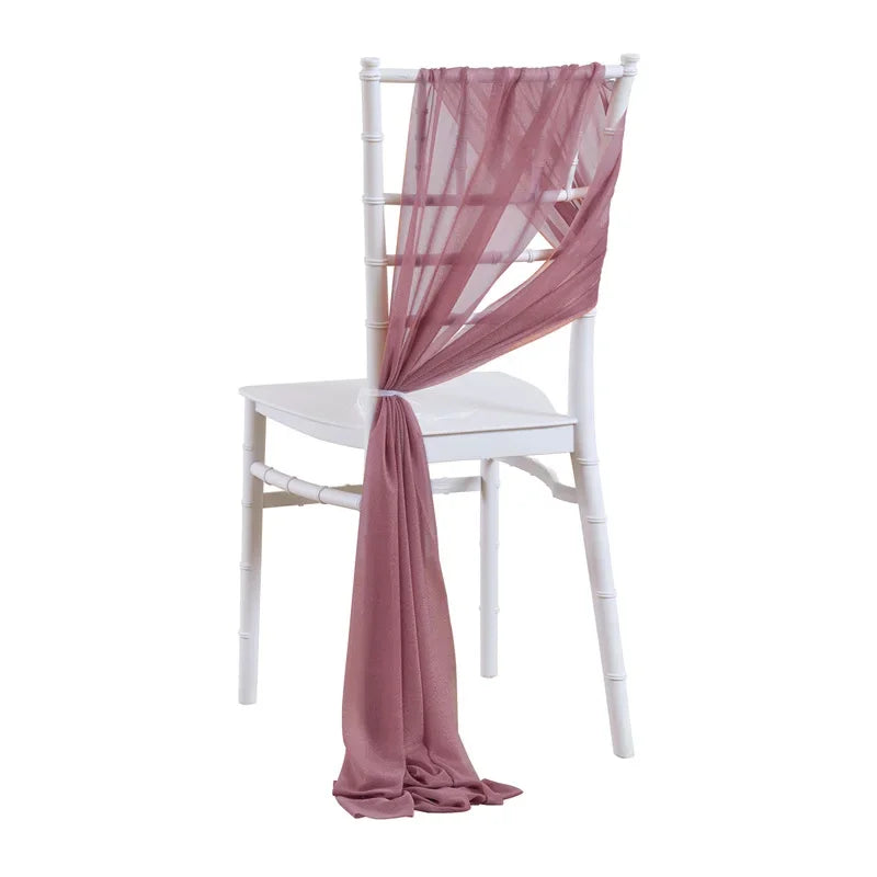 10/50PCS Chiffon Chair Sashes Wedding Chair Decoration 17x250cm