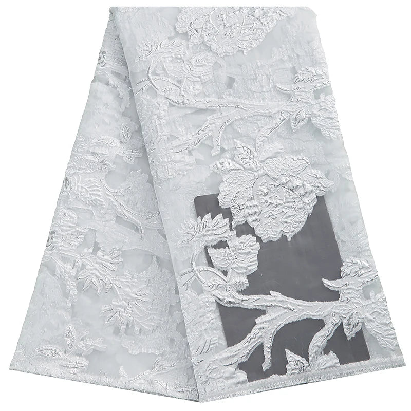 African Tulle Lace Fabric 2024 Satin Nigerian Brocade