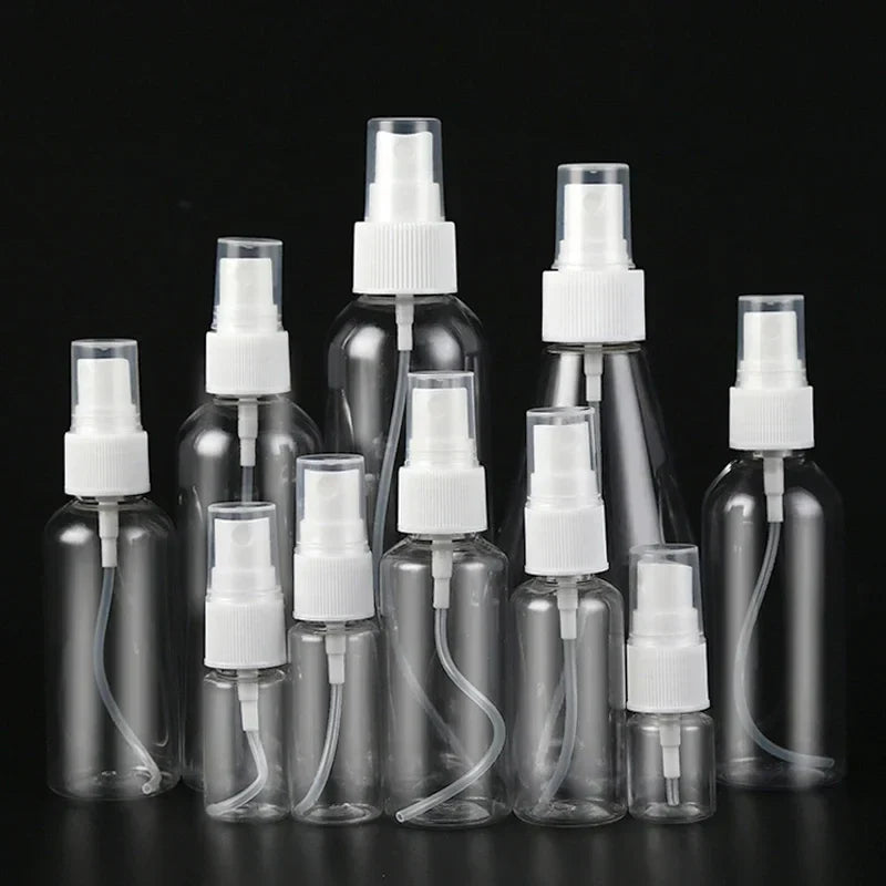 20Pcs Spray Bottle 10/20/30/50/60/80/100/120/ml Plastic Refillable Bottles Mist