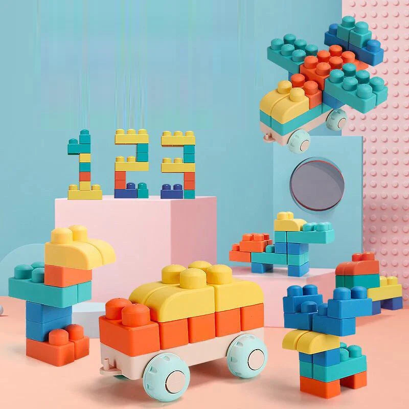 Diy Baby Soft Rubber Big Particle Bricks Model