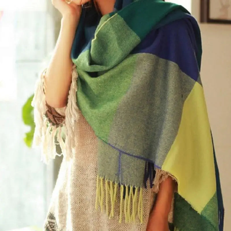Winter Female Lattice Imitation Cashmere Scarf Autumn And